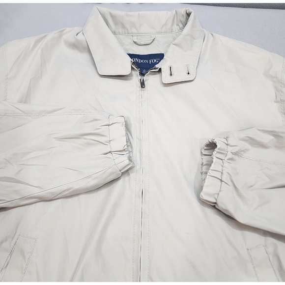 Vtg 90’s Men’s London Fog Tan Harrington Style Zip Up Jacket Sz Large - Picture 1 of 8